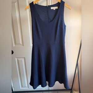LOFT Textured Navy Dress